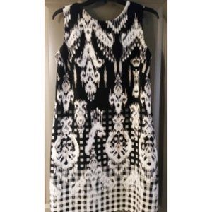 AB Studio Dress Black, White, Tan sz6